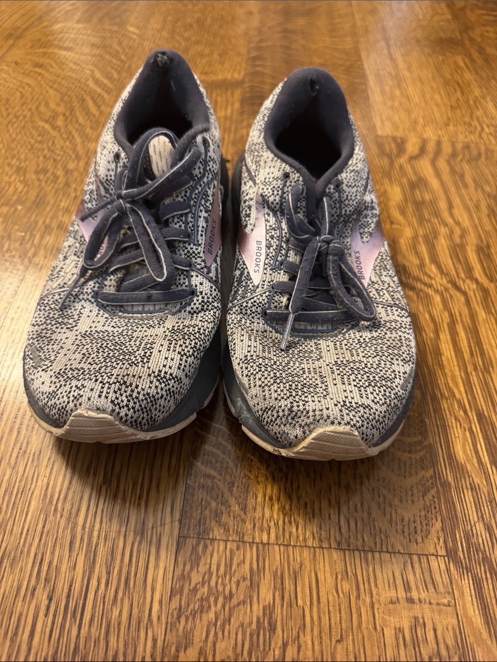Brooks Kids Gray and Pink Knit Running Sneakers